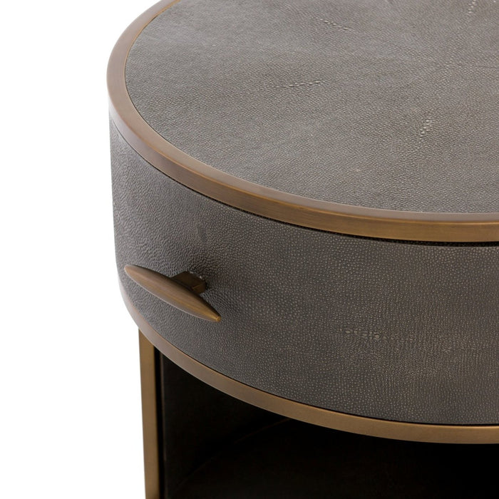 Four Hands Shagreen Round Nightstand