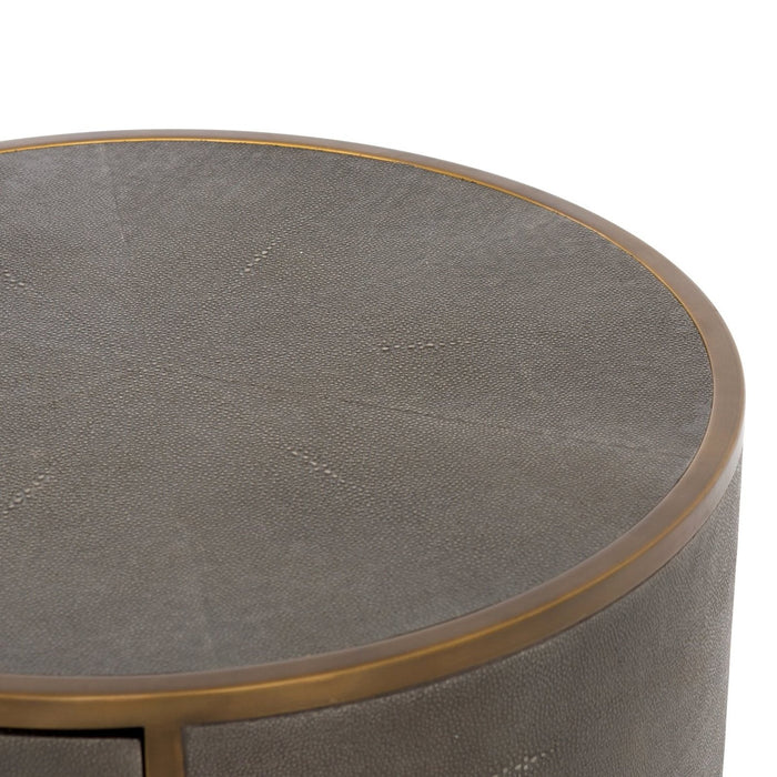 Four Hands Shagreen Round Nightstand