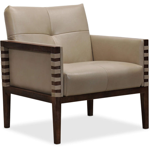 Hooker Furniture Carverdale Leather Club Chair with Wood Frame