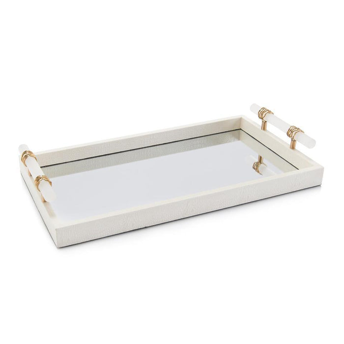 John Richard Mirrored Tray With Alabaster Handles