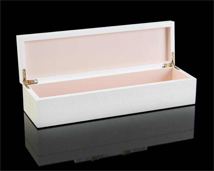 John Richard White Box With Alabaster Handle