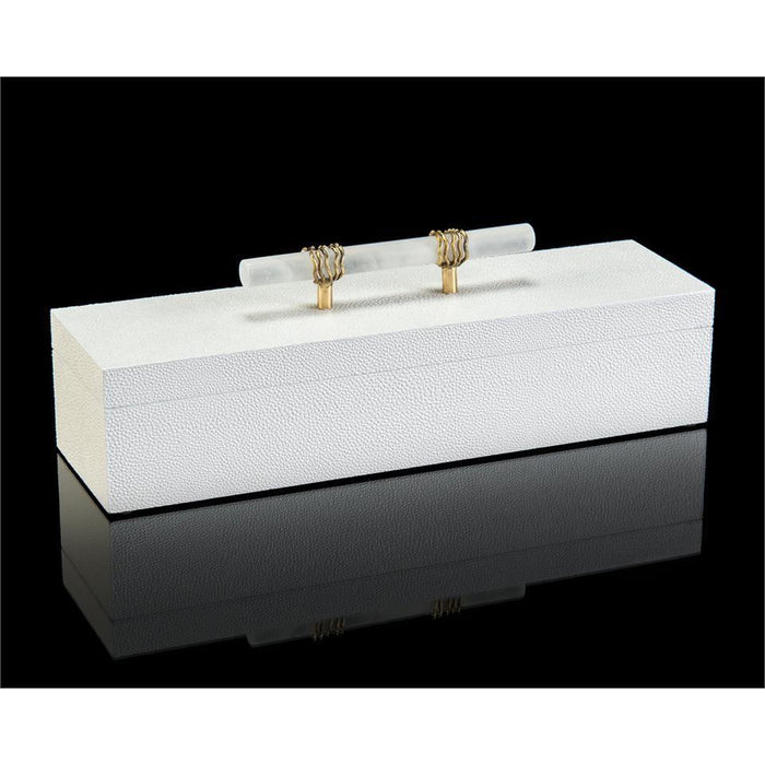 John Richard White Box With Alabaster Handle