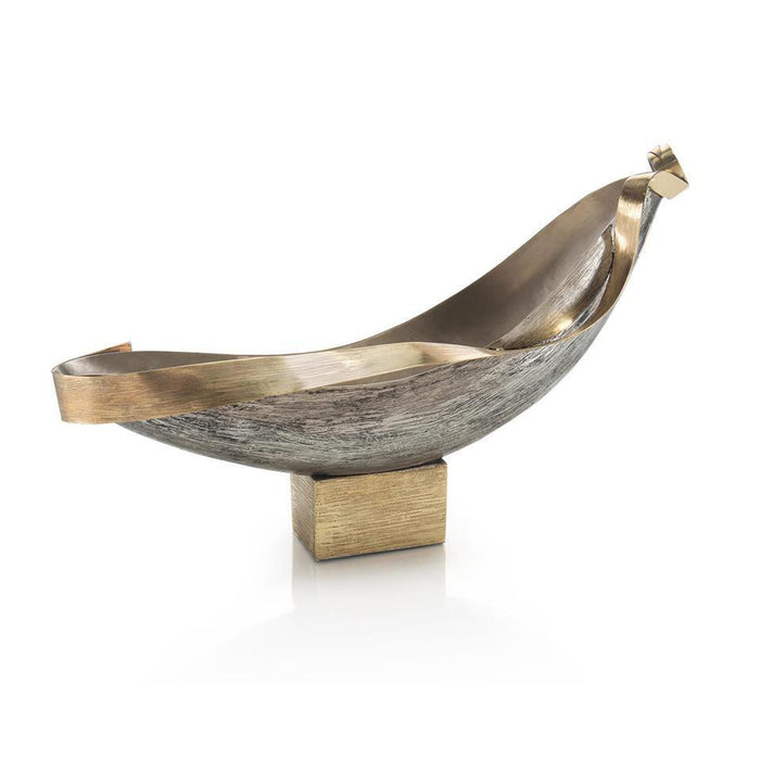 John Richard Floating Vessel Of Brass With Antique Nickel