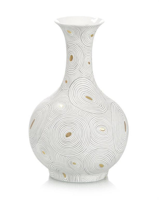 John Richard White Porcelain Vase With Gold