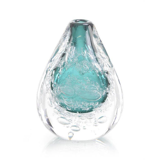 John Richard Azure Art Glass Vase With Bubbles