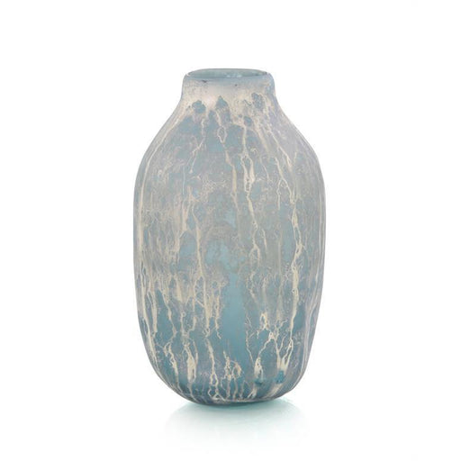 John Richard Powder Blue Vase With Silver Overlay