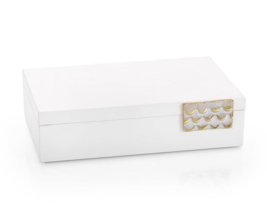 John Richard Porcelain White Leather Box