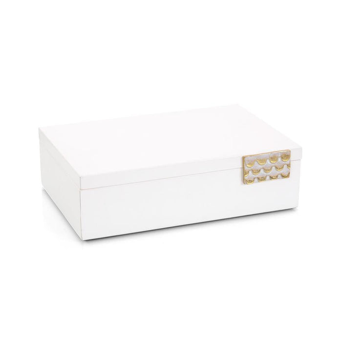 John Richard Porcelain White Leather Box