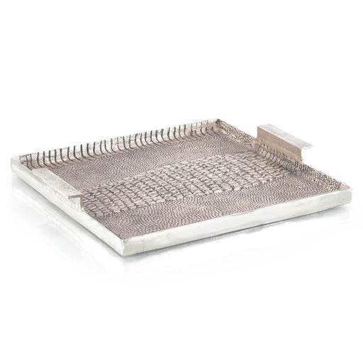 John Richard Alligator Textured Aluminum Tray I