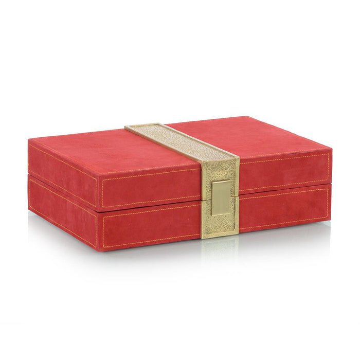 John Richard Scarlett Suede Box