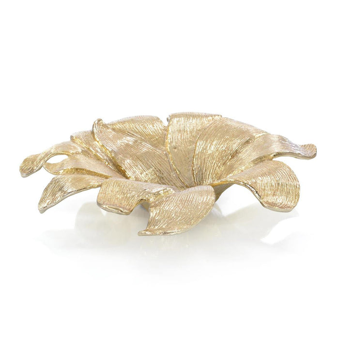 John Richard Lily Petal Bowl In Antique Brass