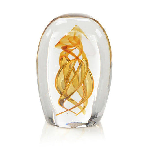 John Richard Handblown Amber And Clear Glass Sculpture