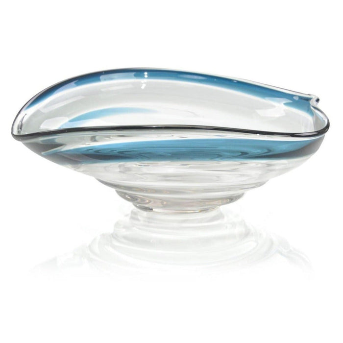 John Richard Handblown Dark Blue And Grey Glass Bowl