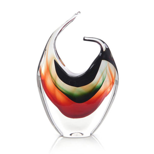 John Richard Handblown Red, Violet, And Emerald Glass Sculpture I