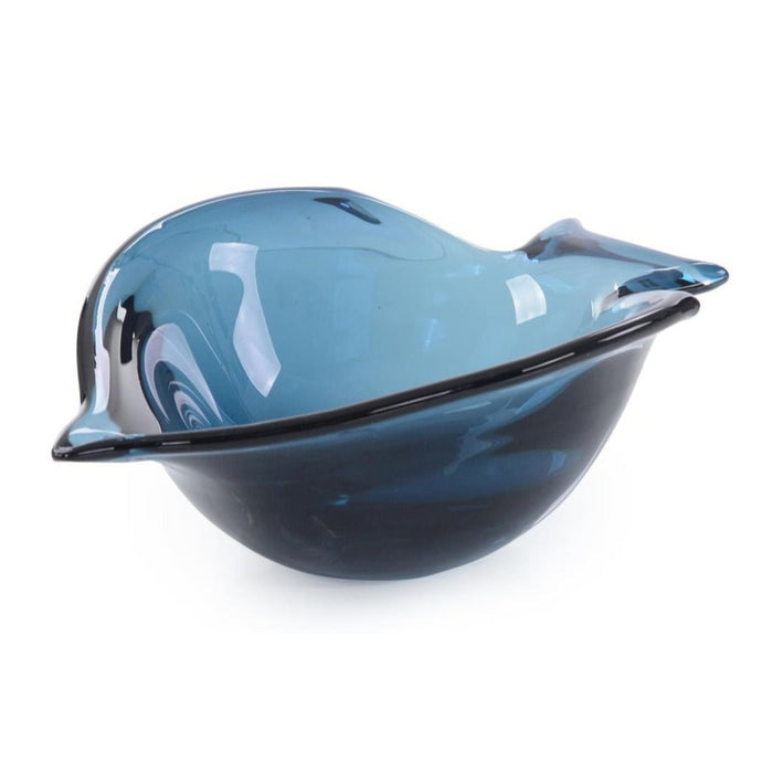 John Richard Handblown Abstract Sapphire Glass Bowl Ii