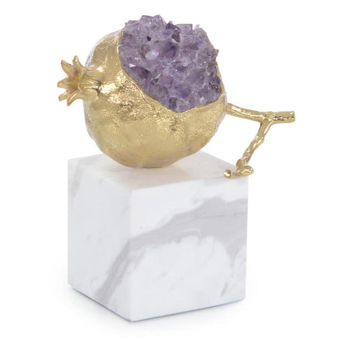 John Richard Brass And Amethyst Pomegranate Sculpture I