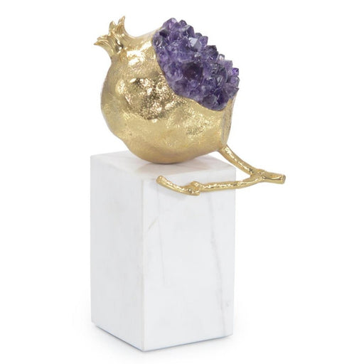 John Richard Brass And Amethyst Pomegranate Sculpture Ii