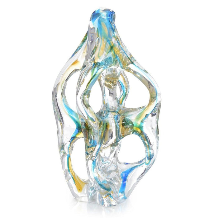 John Richard Azure Blue And Yellow Handblown Glass Sculpture Ii