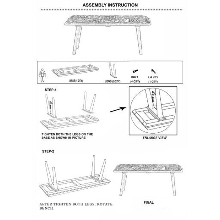 Surya Karma Upholstered Bench