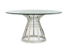 Lexington Ariana Riviera Stainless Dining Table with Glass Top