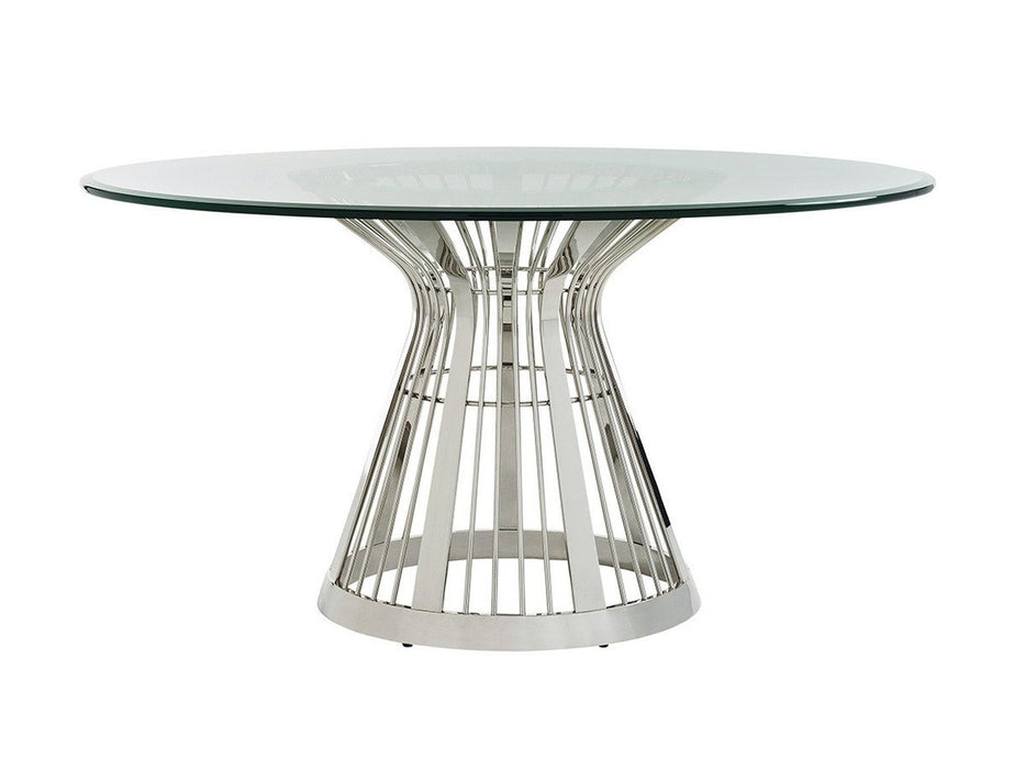 Lexington Ariana Riviera Stainless Dining Table with Glass Top