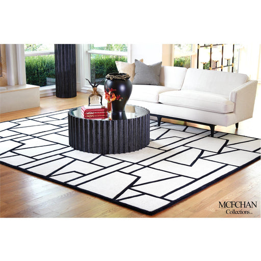 Global Views Zig Zag Rug-Ivory/Black