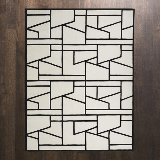 Global Views Zig Zag Rug-Ivory/Black