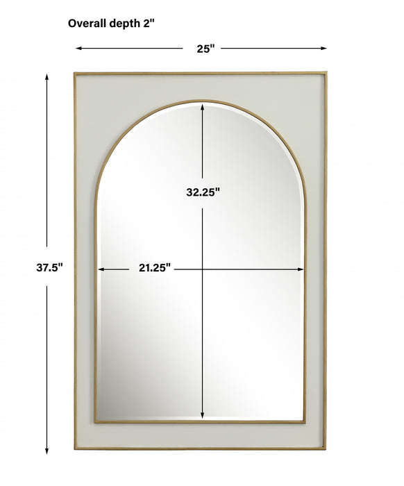 Uttermost Crisanta Gloss White Arch Mirror