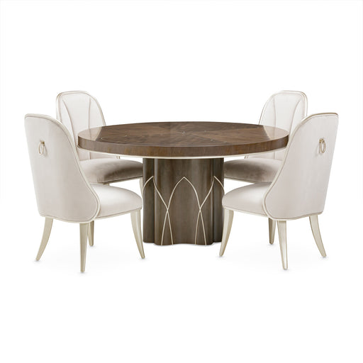 Michael Amini Villa Cherie Hazelnut Round Dining Table