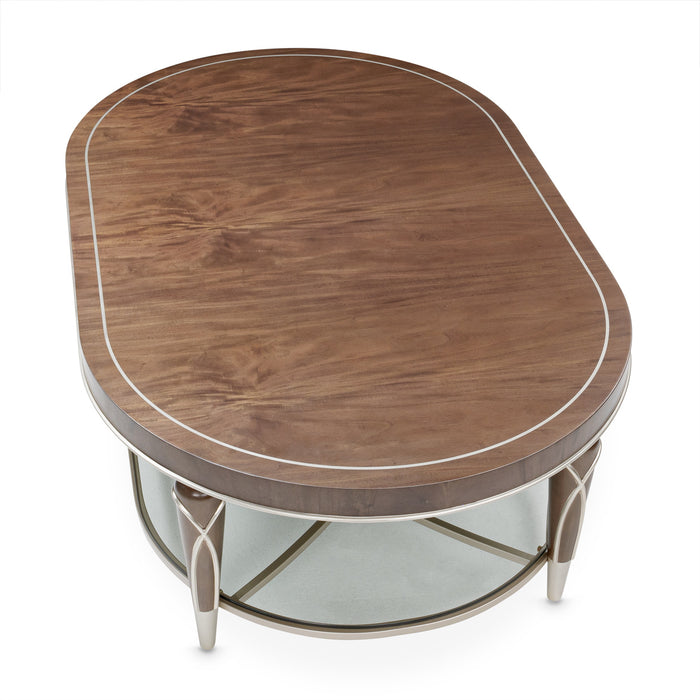 Michael Amini Villa Cherie Hazelnut Oval Cocktail Table