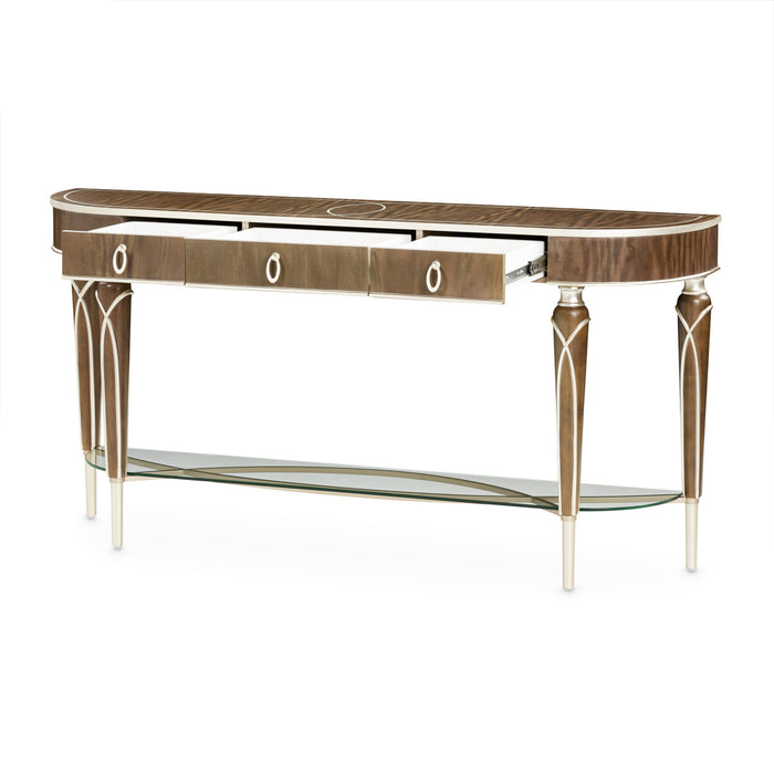 Michael Amini Villa Cherie Hazelnut Console Table