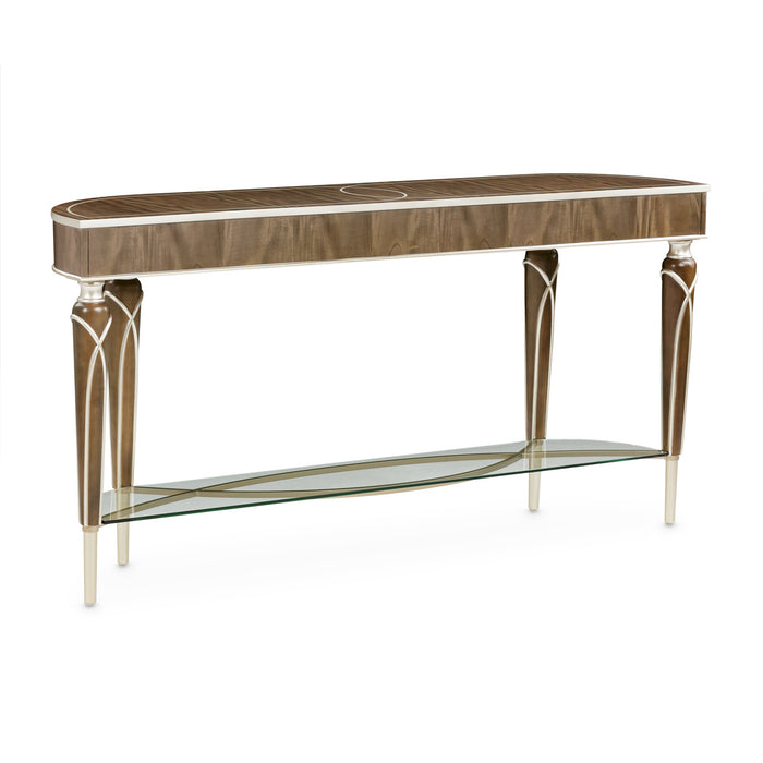 Michael Amini Villa Cherie Hazelnut Console Table