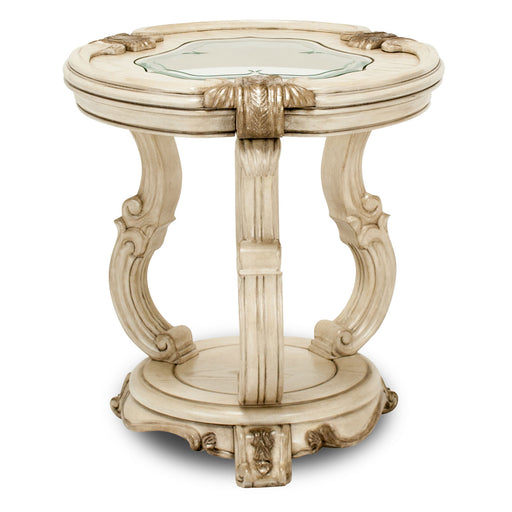 Michael Amini Platine De Royale Champagne Chair Side Table