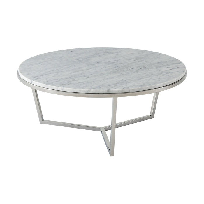 Theodore Alexander TA Studio Small Fisher Round Cocktail Table Marble