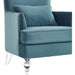 TOV Furniture Bristol Sea Blue Velvet Chair with Lucite Legs