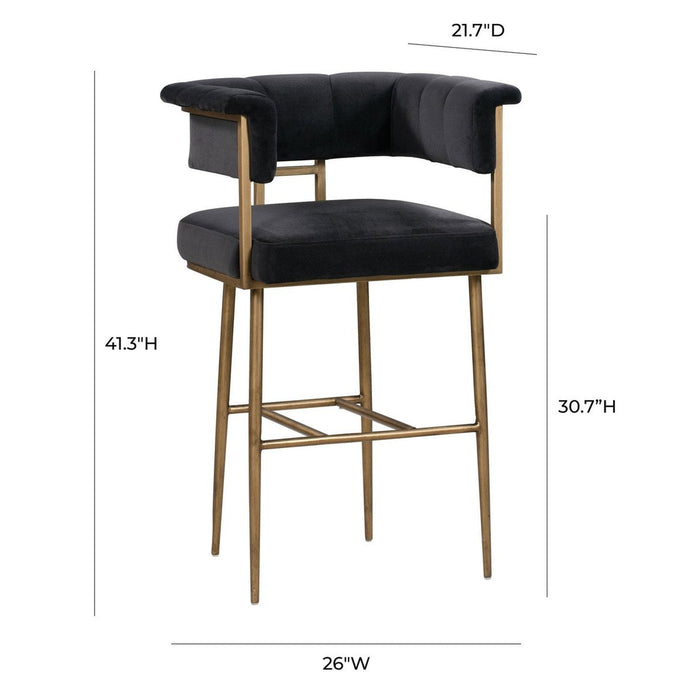 TOV Furniture Astrid Velvet Bar Stool