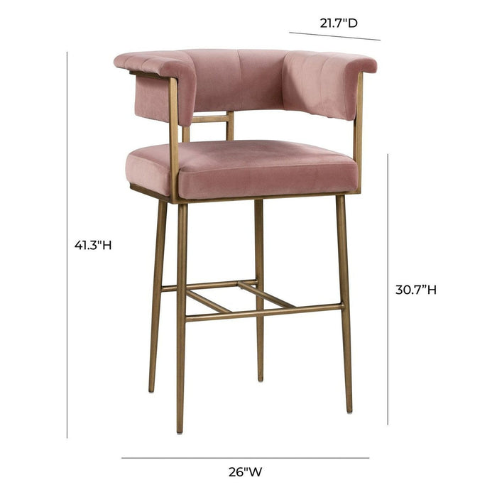 TOV Furniture Astrid Velvet Bar Stool