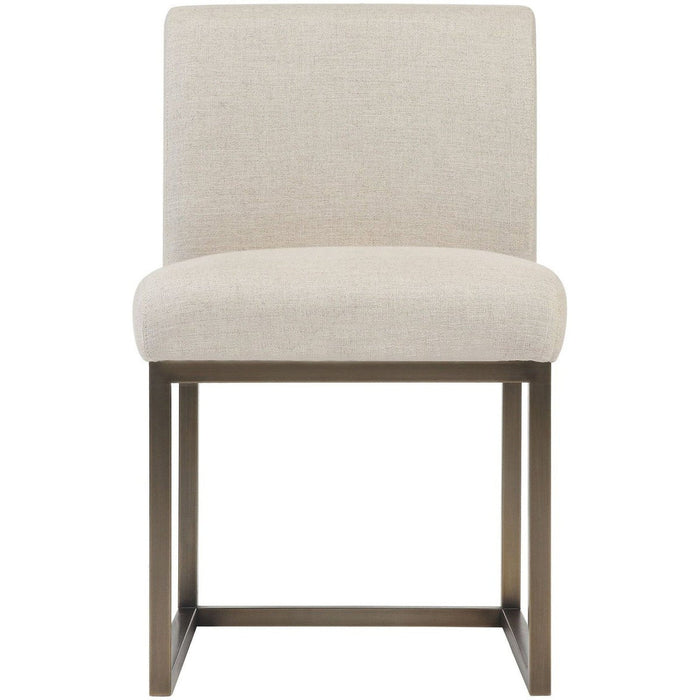 TOV Furniture Haute Beige Linen Chair in Brass