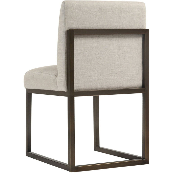 TOV Furniture Haute Beige Linen Chair in Brass