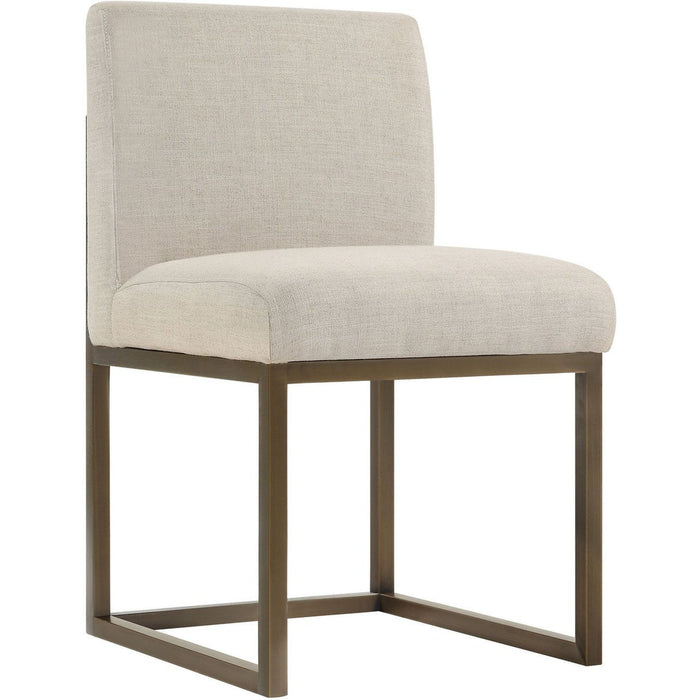 TOV Furniture Haute Beige Linen Chair in Brass