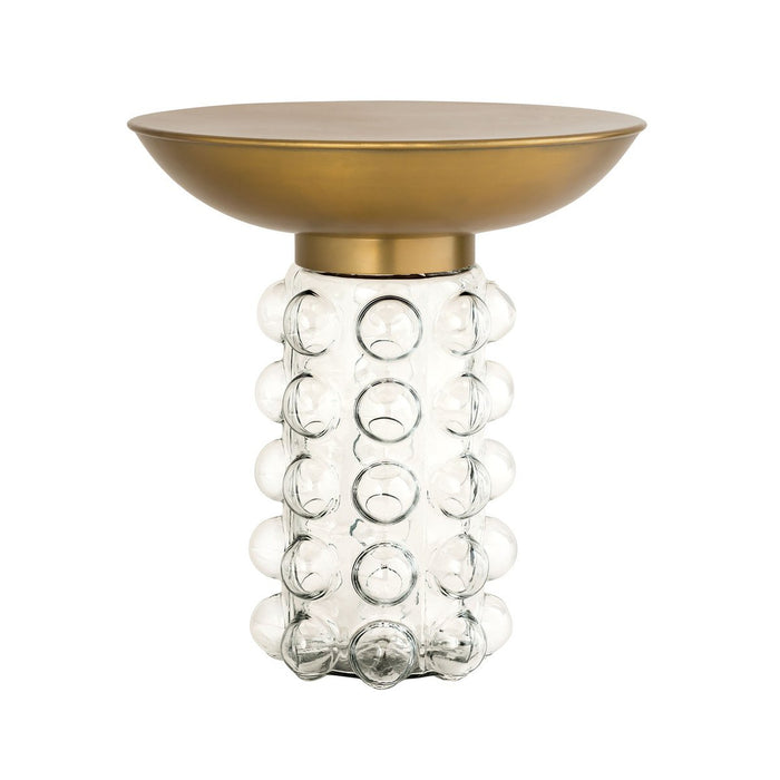 TOV Furniture Bubble Glass and Brass Side Table