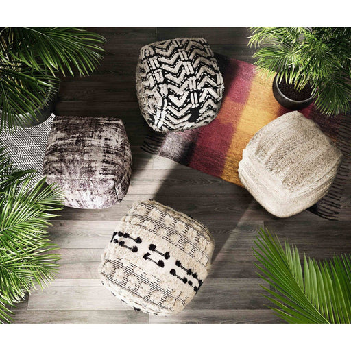 TOV Furniture Yorba Cotton Pouf