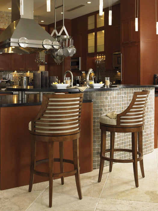 Tommy Bahama Home Ocean Club Cabana Swivel Bar Stool Customizable