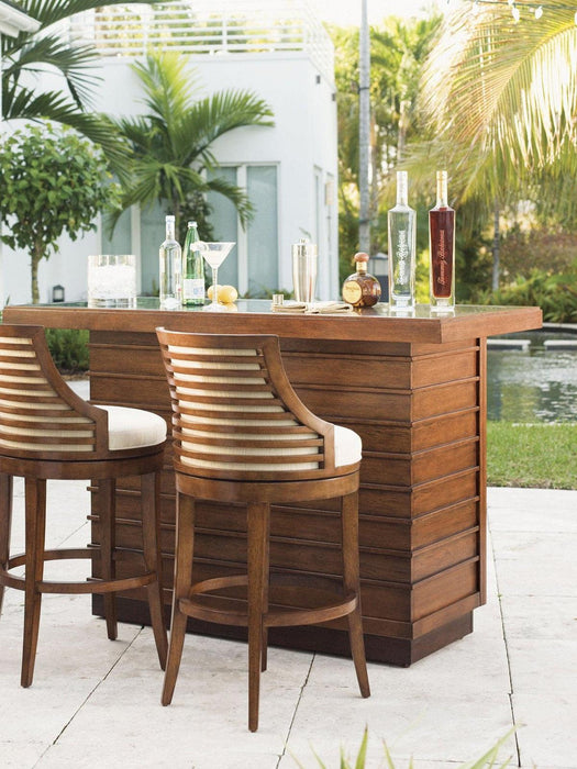 Tommy Bahama Home Ocean Club Cabana Swivel Bar Stool Customizable