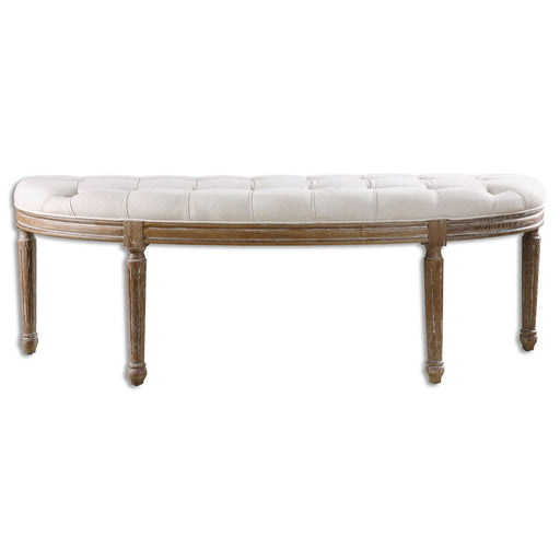 Uttermost Leggett Tufted White Bench