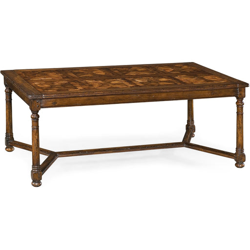 Jonathan Charles Walnut Rectangular Parquet Oyster Coffee Table