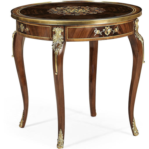 Jonathan Charles Mahogany Lamp Table with Mother of Pearl & Marquetry