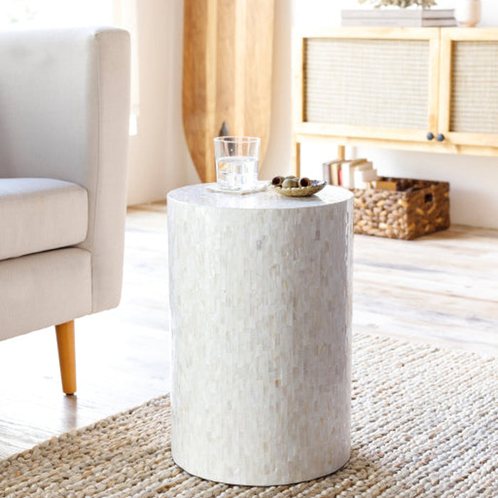 Surya Iridescent Round End Table