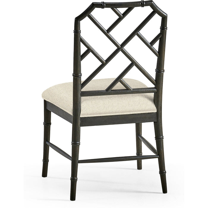 Jonathan Charles Saros Chippendale Bamboo Side Chair - Ebonized Black