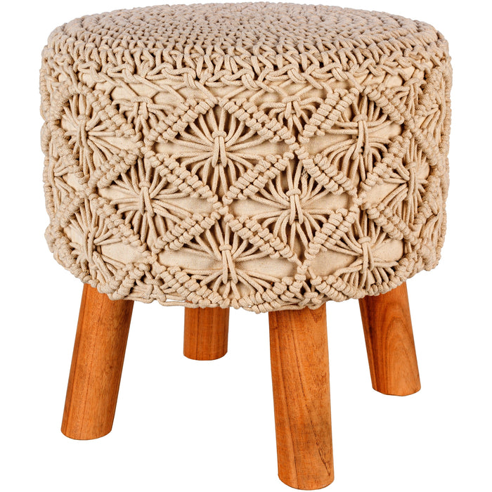 Surya Mandala Light Beige Stool